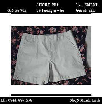 Quần Short Nữ Giá bán: 90.000đ