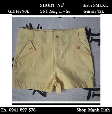 Quần Short Nữ Giá bán: 90.000đ