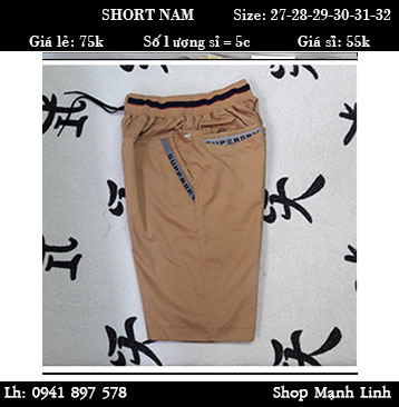 Quần Short Nam Giá bán: 75.000đ