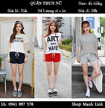 Quần Thun Nữ Giá bán: 25.000đ