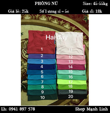 Áo phông Nữ Giá bán: 25.000đ