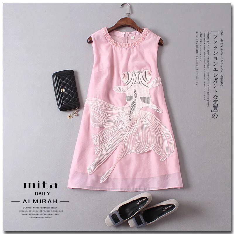 Đầm kiếng thêu cá chép cổ đính hạt pha lê  Giá bán: 280.000đ