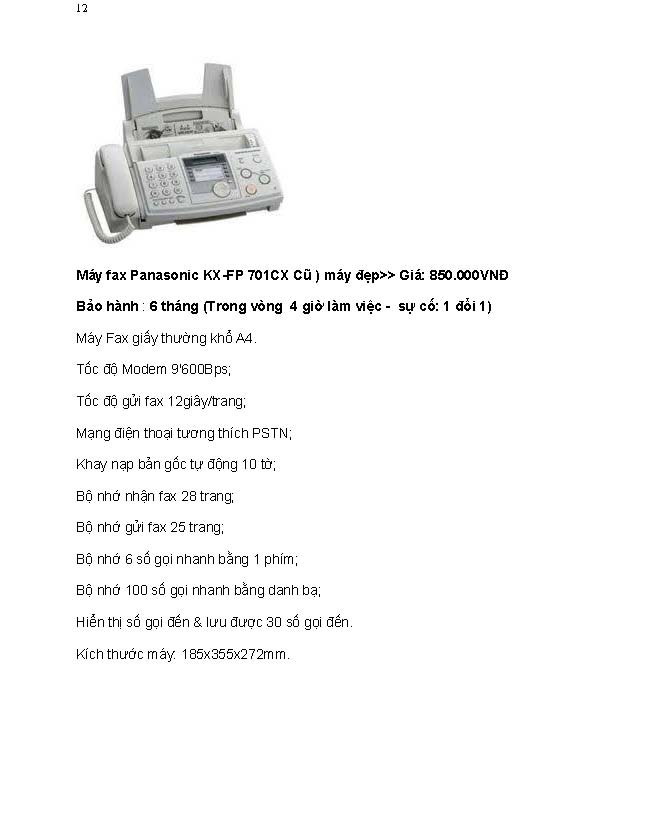 Máy fax cũ các loại Giá bán: 1.000.000đ