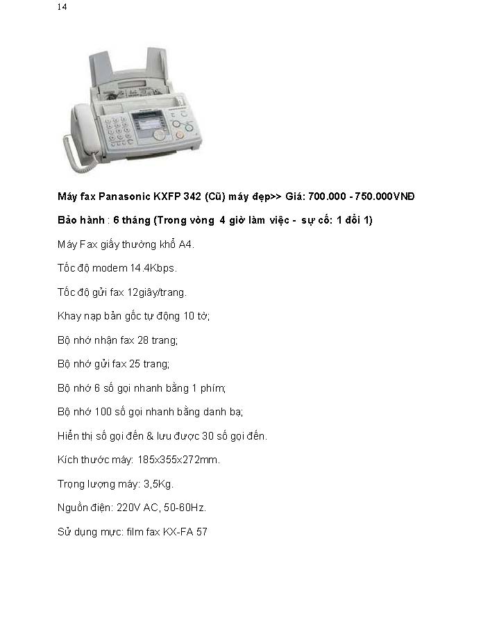 Máy fax cũ các loại Giá bán: 1.000.000đ