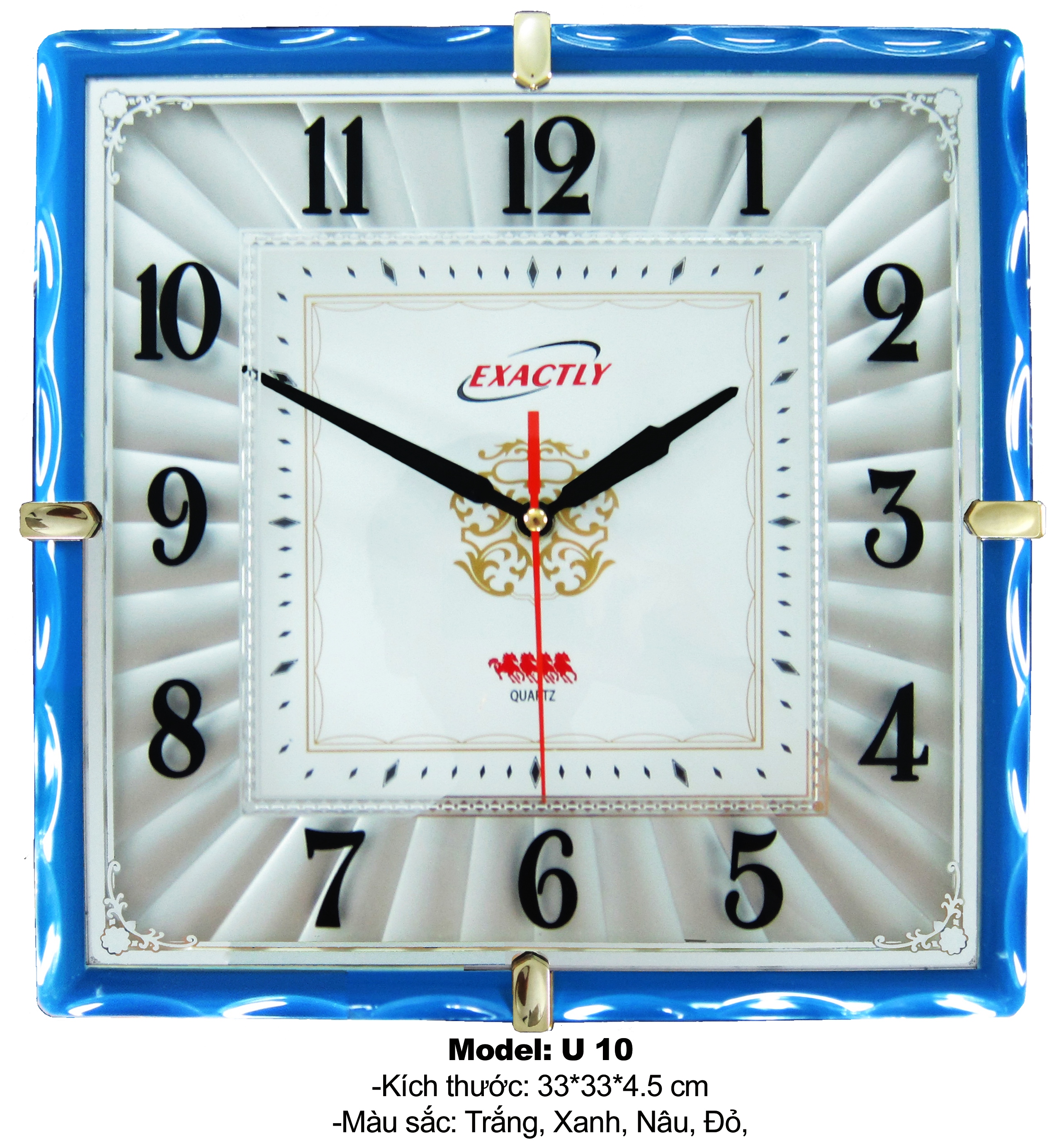  Đồng hồ treo tường - Model: U10 Màu xanh Giá bán: 160.000đ