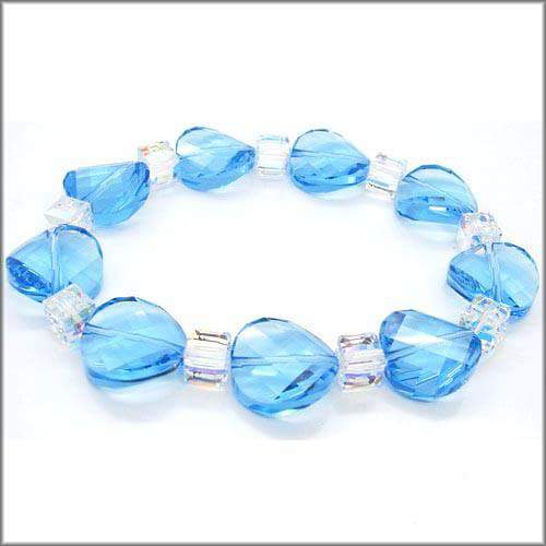 LT007-Lắc tay pha lê hạt bánh phồng màu xanh Giá bán: 485.000đ