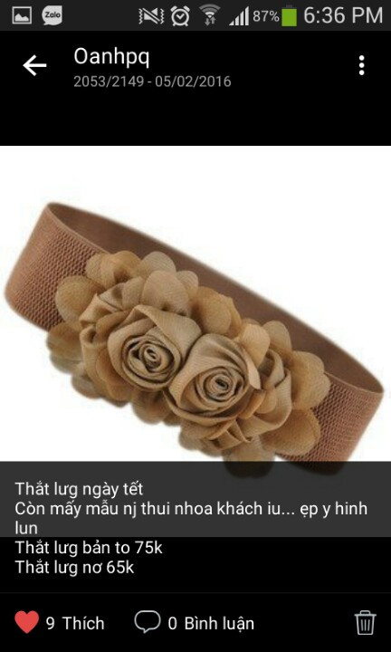 thắt lưng Giá bán: 90.000đ