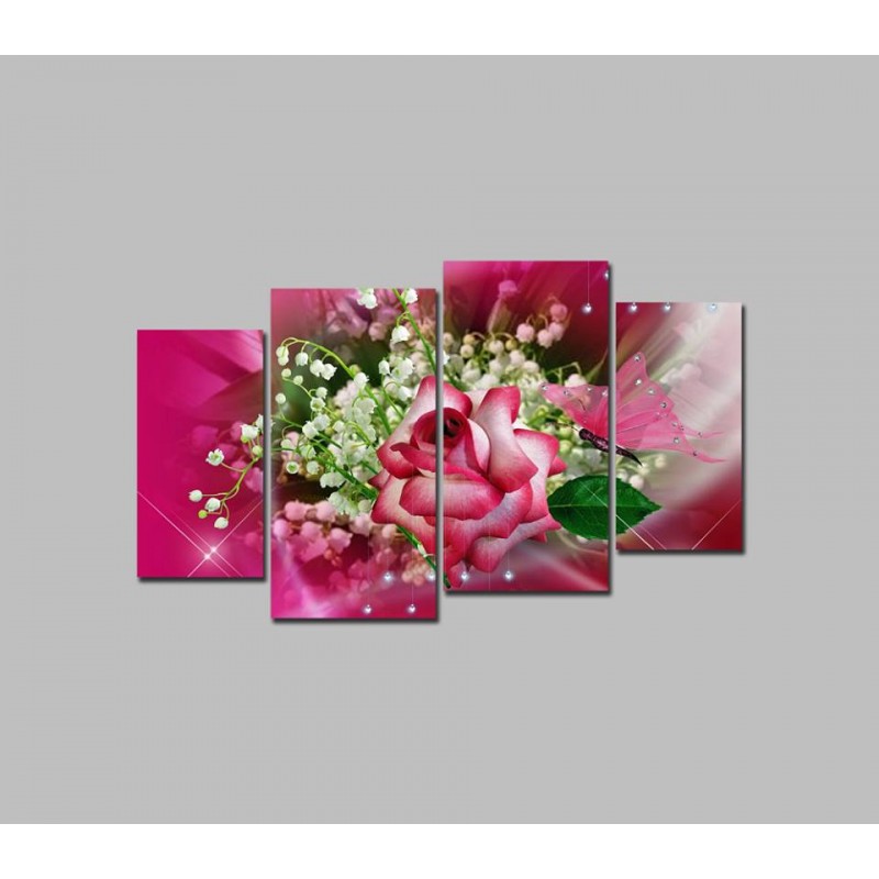 Tranh treo tường hoa hồng DH1229A (kích thước 110x60cm) Giá bán: 560.000đ