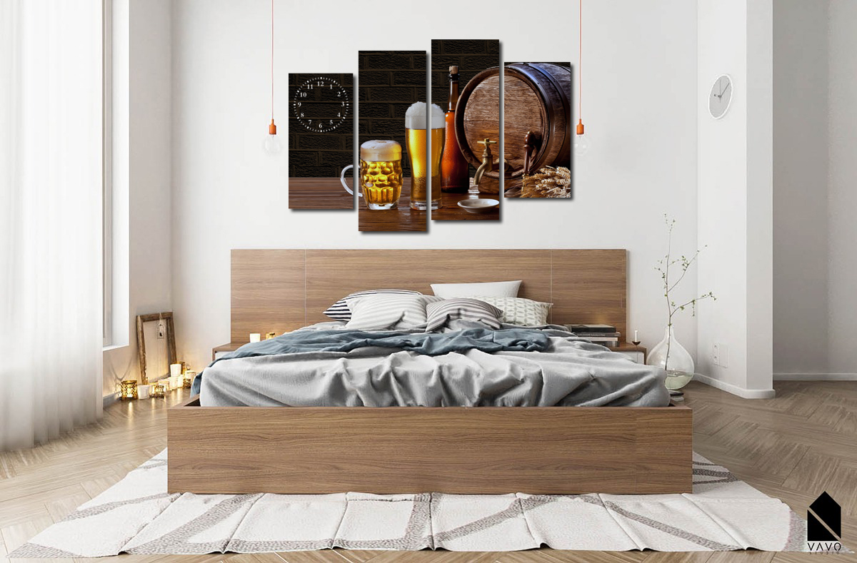 Tranh đồng hồ trang trí phòng ăn DH1236A (kích thước 120x80cm) Giá bán: 850.000đ