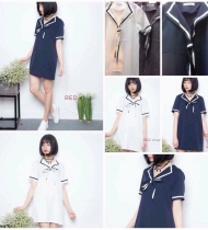 Váy viền cổ thắt nơ