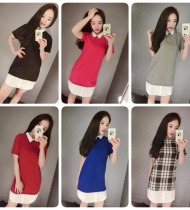 2 mã váy pha cổ trắng