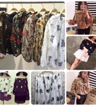 Áo trễ vai hoa nhí