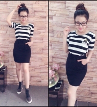 Set kẻ chất cotton