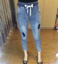 Quần bò baggy cạp chun