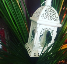 Lồng đốt nến vuông trắng