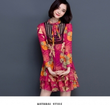 Đầm voan 2 lớp cổ trụ thắt nơ – DV2531