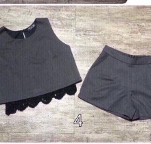 Set bộ short phối ren QC