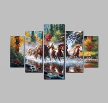 Tranh đồng hồ Ngựa phi nước đại DH1150A (kích thước 110x80cm)