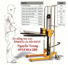 Xe nâng tay cao HS 04/15 tải trọng nâng 400 kg
