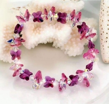 LT008 - Lắc tay pha lê bướm tím LT008 - Lắc tay pha lê bướm tím